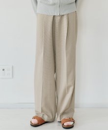 Pintuck Long Wide Pants [BEIGE]