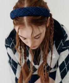 Tweed Headband [CRYSTAL NAVY]