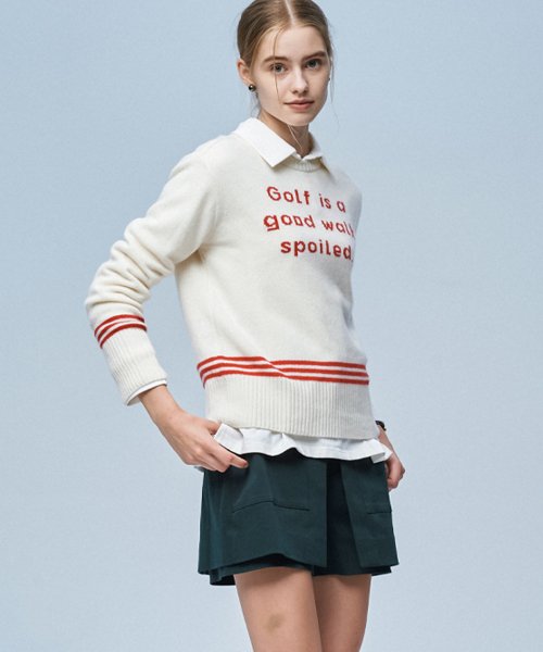 르쏘넷() 명언 니트 스웨터 크림 상품 이미지