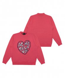 FRONT HEART LOGO KNIT PINK