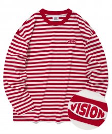 VSW D-Logo Stripe Long Sleeve Red