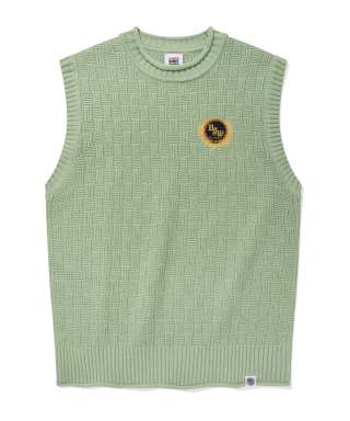 비전스트릿웨어(VISION STREETWEAR) VSW Emblem Knit Vest Apple Green 상품 이미지