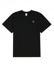 [FACE LINE] SMALL FACE EMBROIDERYERY T-SHIRTS_BLACK
