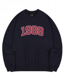 오버핏 콜리지 1988 스웨트 셔츠-네이비