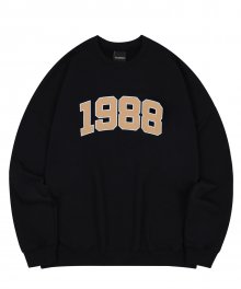 오버핏 콜리지 1988 스웨트 셔츠-블랙