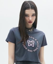 CL BUTTERFLY TEE(CHARCOAL)