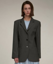 ESSENTIAL SINGLE BLAZER_CHARCOAL