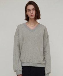 V NECK SWEATSHIRTS_MELANGE