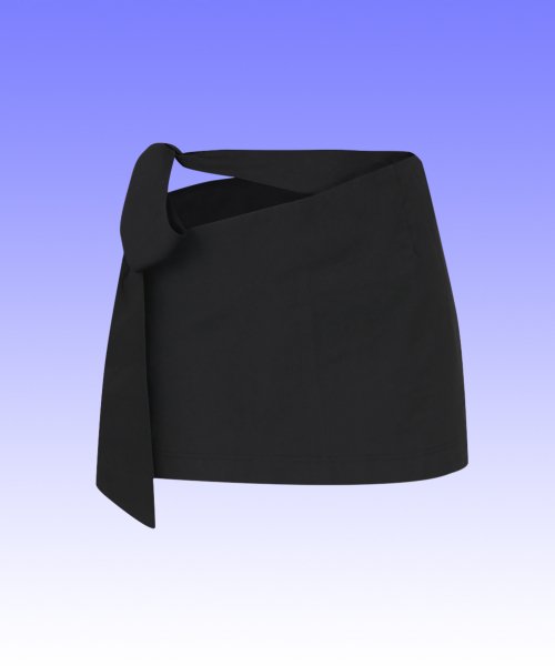 QUASI PURITY - Black Cotton Belt Skirt