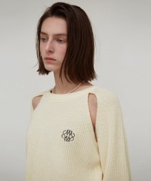 RIBBED CUT OUT KNIT_IVORY