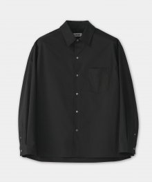 수피마 코튼 슬라우치 셔츠 (블랙)