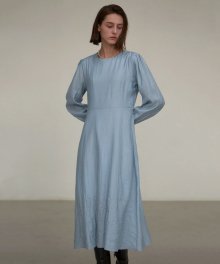 SHIRRING STRAP DRESS_SKY BLUE