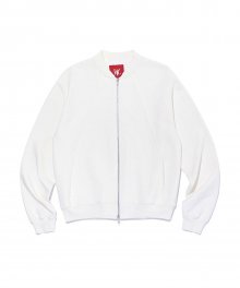 Diagonal way sweat jacket - WHITE