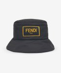 펜디(FENDI) 남성 로고 나일론 버킷햇 - 블랙 / FXQ801ADRTF0QA1