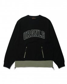 CONTRAST PANNEL SWEAT SHIRT BLACK