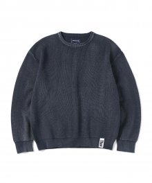 Acid Wash Knit Sweater Navy