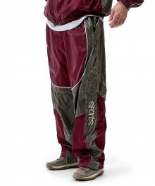 Motor Track Pants Deep Red/Charcoal