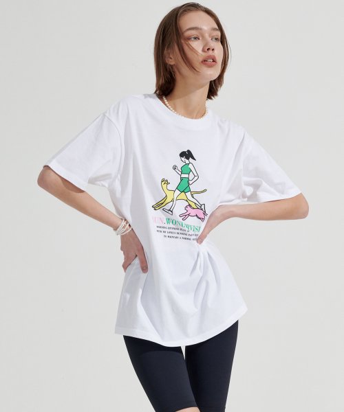 MUSINSA | WONDERVISITOR Run overfit T-shirt [White]