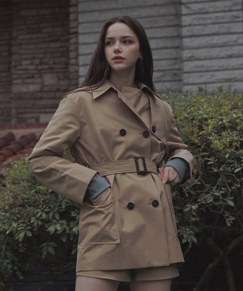 Полупальто дабл тренч (Brown)