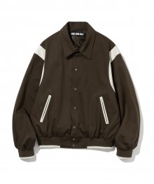 cotton varsity jacket brown