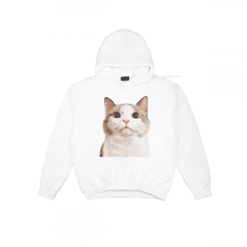 MUSINSA | ETRE AU SOMMET NO.1 Cat Face Hoodie Shirt (White)