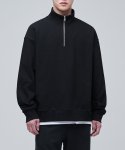 OVERSIZED HALF ZIP SWEATSHIRT [BLACK]
