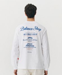 RECORD SHOP LONG SLEEVE-WHITE