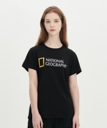 내셔널지오그래픽 N222WTS810 여성 트러타 빅 로고 반팔 티셔츠 CARBON BLACK