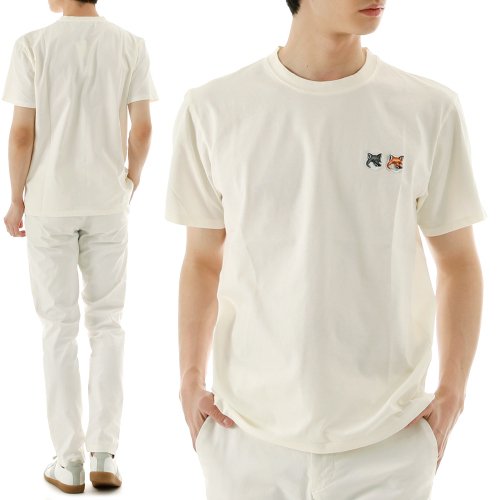 메종 키츠네(Maison Kitsune) 22Ss Bu00103Kj0008 Latte 더블 폭스헤드 반팔 티셔츠 - 144,000 |  무신사 스토어