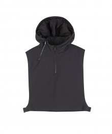 DOUBLE ZIPPER HOODIE VEST black