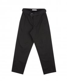 BELTED CHINO PANTS black