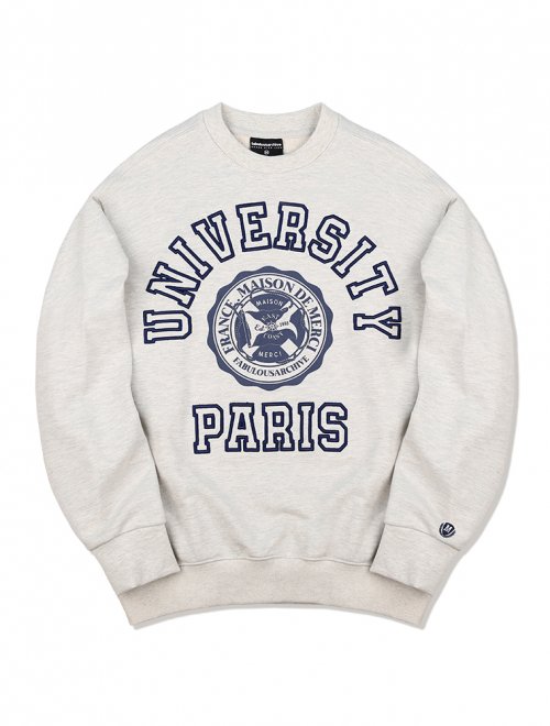 Свитшот унисекс Regular Fit с вышивкой University, Oatmeal (FCC1TS402M)