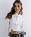 클럿 스튜디오(CLUT STUDIO) 0 1 넥타이 크롭 셔츠 - 화이트