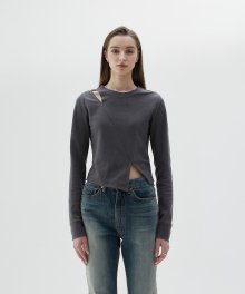LY CUTTING TOP(CHARCOAL)