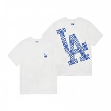 체커보드 백로고 반팔 티셔츠 LA (White)