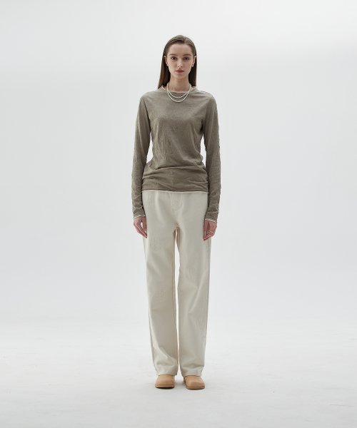 LY LRTG LOGO PANTS(IVORY)