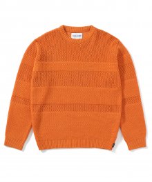 Net Knit Crewneck Orange