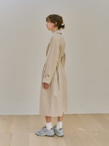 1.33 One button Trench coat (Creamy beige)