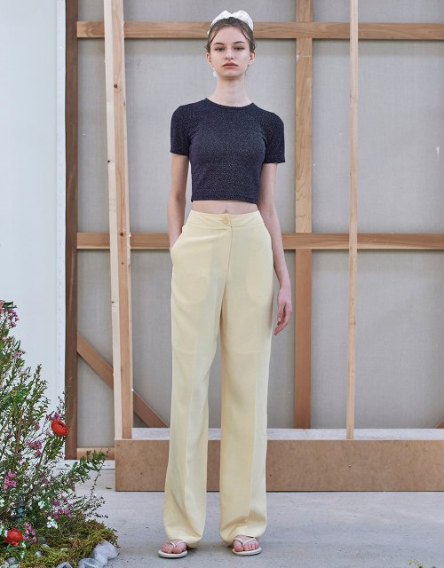 Wovement Lettering Pants - Light Yellow