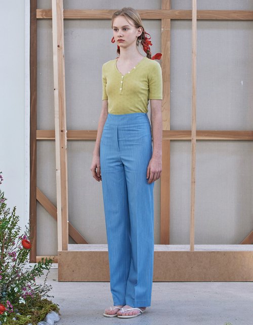 Silky Touch Wide Pants - Sky Blue