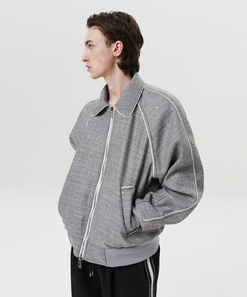 Университетская куртка с пайетками и полосой (Grey)