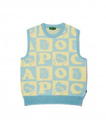 Hope Checker-Board Knit Vest_Mint