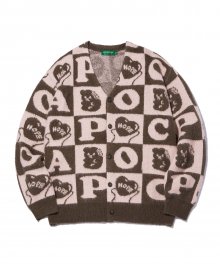 Hope Checker-Board Cardigan_Brown