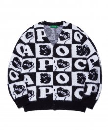 Hope Checker-Board Cardigan_Black