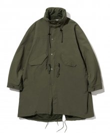 nylon military fishtail jacket olive green