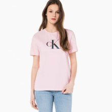여 핑크 모노그램 로고 스트레이트핏 반팔 티셔츠 J218769 TA1