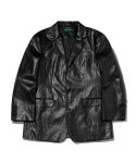어피스오브케이크(APIECEOFCAKE) FLIP Crack Leather Blazer_Black