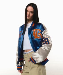 GLOSSY VARSITY JACKET [BLUE]