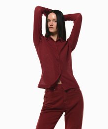 SHEER KNITTED JERSEY SHIRT [RED]