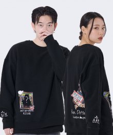 [ATW X COLLABO] 류시 모나리자 맨투맨_BK